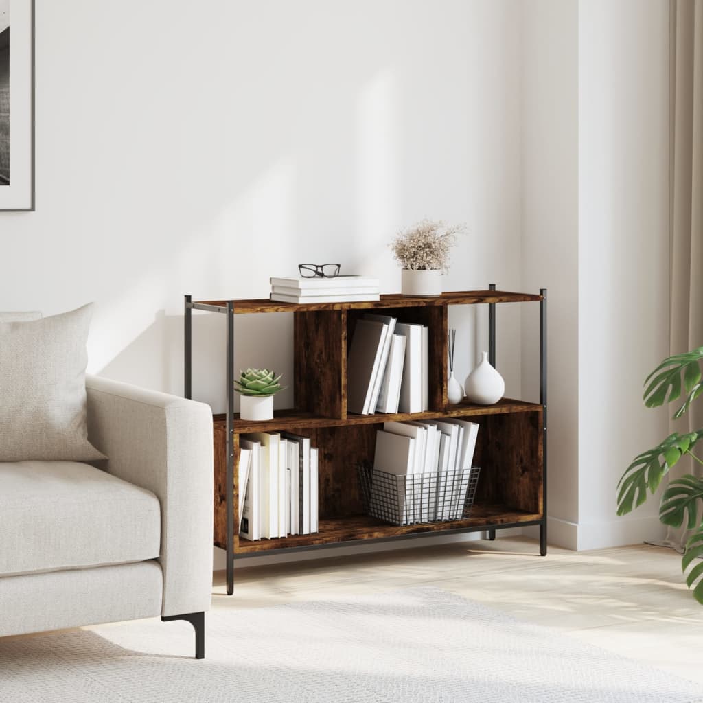 vidaXL Boekenkast 102x28x77,5 cm bewerkt hout gerookt eikenkleurig afbeelding