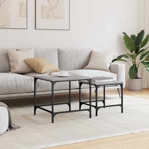 vidaXL Stablebare salongbord 2 stk grå sonoma konstruert tre