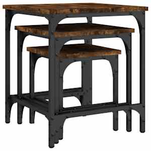Hnízdové konferenční stolky 3 ks kouřový dub kompozitní dřevo - obrázek 8