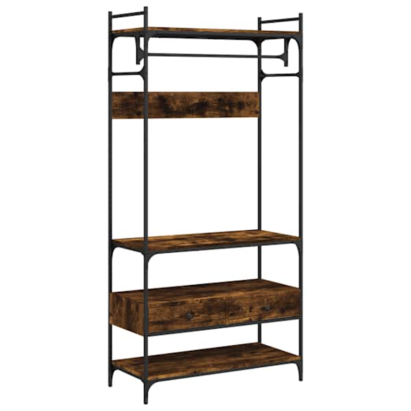 vidaXL riidekapp sahtlitega, suitsutatud tamm 89x39x184,5 cm tehispuit