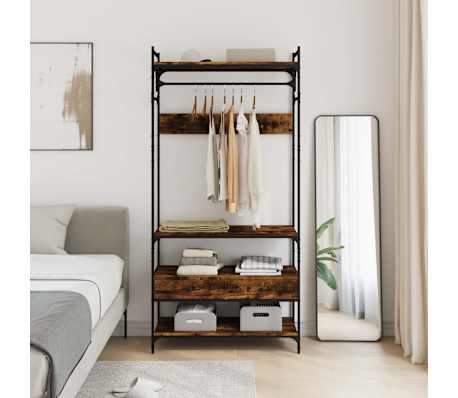 VidaXL Armoire &agrave; tiroirs ch&ecirc;ne fum&eacute; 89x39x184,5 cm bois d'ing&eacute;nierie