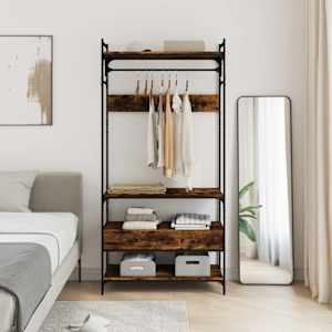 VidaXL Armoire &agrave; tiroirs ch&ecirc;ne fum&eacute; 89x39x184,5 cm bois d'ing&eacute;nierie