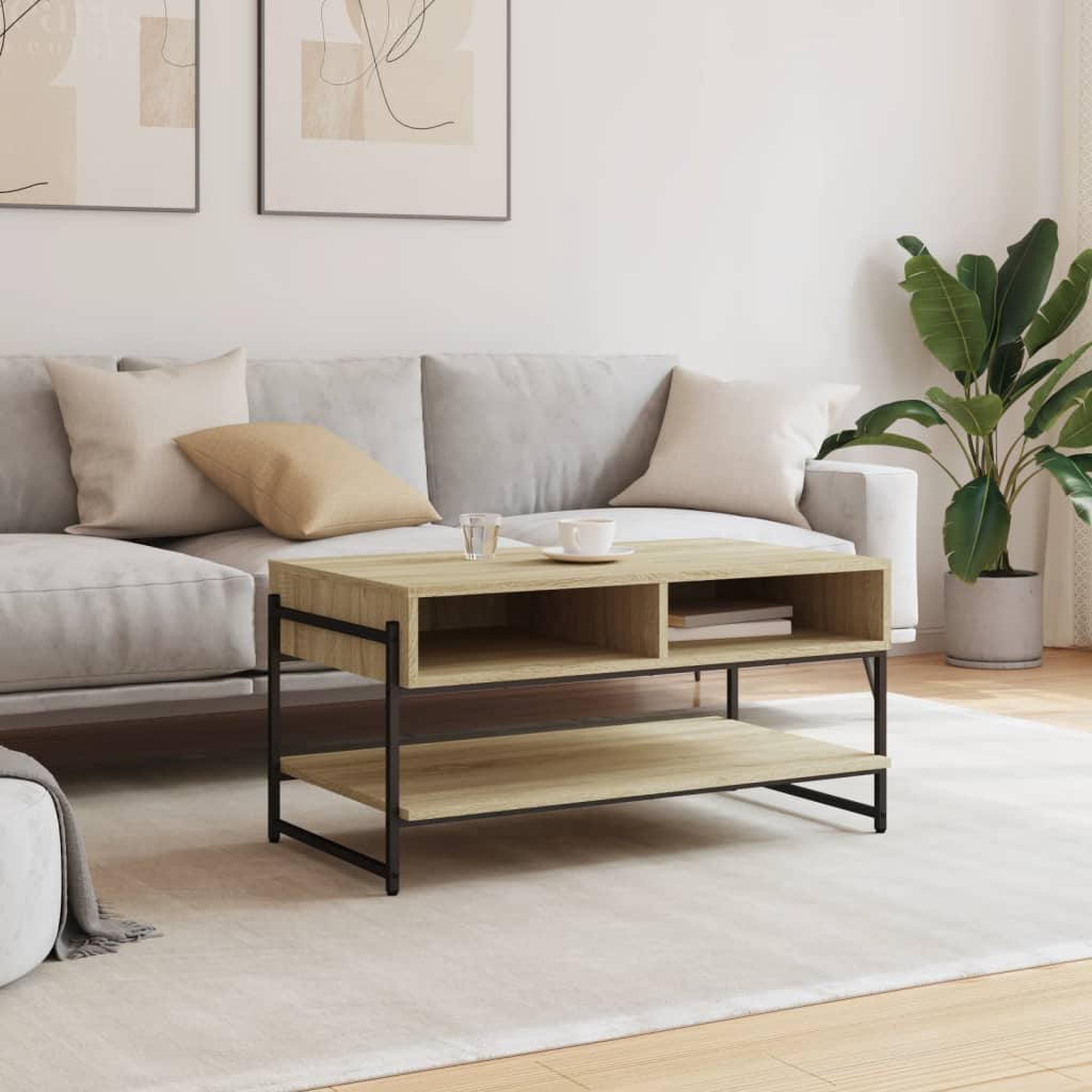 vidaXL Sohvapöytä Sonoma-tammi 90x50x45 cm tekninen puu