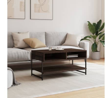 vidaXL Salontafel 90x50x45 cm bewerkt hout bruin eikenkleur