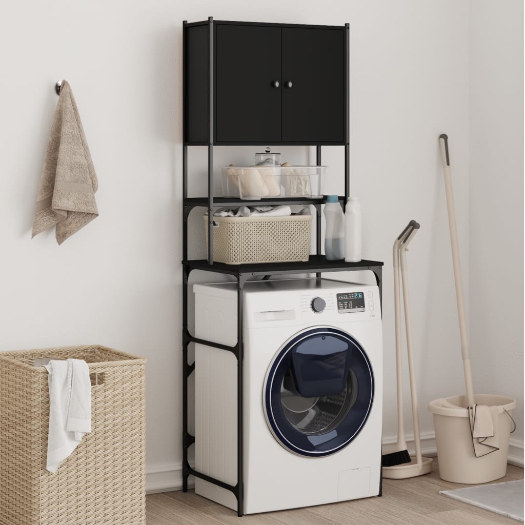 vidaXL Washing Machine Cabinet Black 68×48.5×194 cm