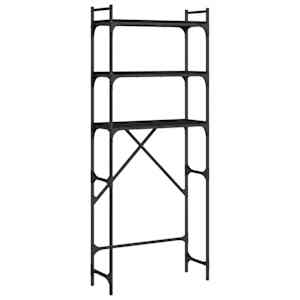 vidaXL riiul pesumasina kohale, must, 67 x 25 x 163 cm, tehispuit