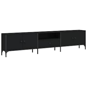 TV skříňka černá 200 x 25 x 44 cm kompozitní dřevo - obrázek 2