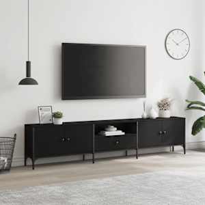 TV skříňka černá 200 x 25 x 44 cm kompozitní dřevo - obrázek 3