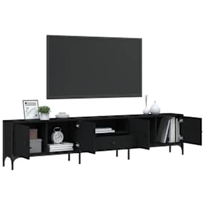 TV skříňka černá 200 x 25 x 44 cm kompozitní dřevo - obrázek 4