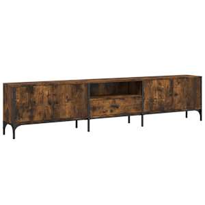 TV skříňka se zásuvkou kouřový dub 200x25x44cm kompozitní dřevo - obrázek 2