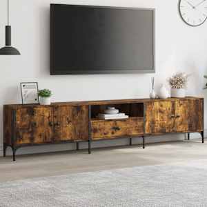 TV skříňka se zásuvkou kouřový dub 200x25x44cm kompozitní dřevo
