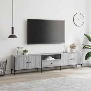 TV skříňka se zásuvkou šedá sonoma 200x25x44cm kompozitní dřevo - obrázek 3