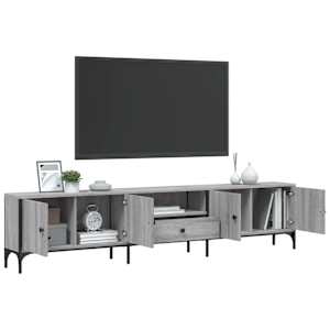 TV skříňka se zásuvkou šedá sonoma 200x25x44cm kompozitní dřevo - obrázek 4