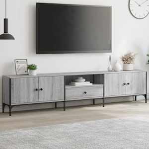 TV skříňka se zásuvkou šedá sonoma 200x25x44cm kompozitní dřevo - obrázek 1