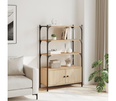 vidaXL Bookcase 3-Tier Sonoma Oak 70x30x109.5 cm Engineered Wood