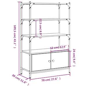 Knihovna se 3 policemi kouřový dub 70 x 30 x 109,5 cm kompozit - obrázek 11