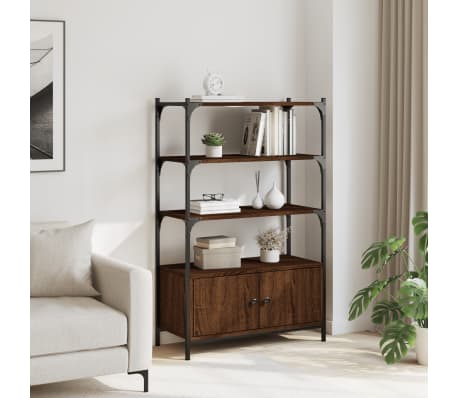 vidaXL Bookcase 3-Tier Brown Oak 70x30x109.5 cm Engineered Wood