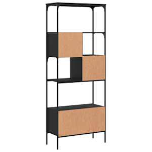 Knihovna s 5 policemi černá 76 x 33 x 188,5 cm kompozitní dřevo - obrázek 7