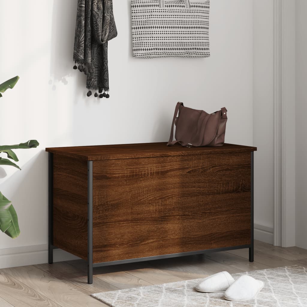 vidaXL Bancă de depozitare, stejar maro, 80x42,5x50 cm, lemn prelucrat