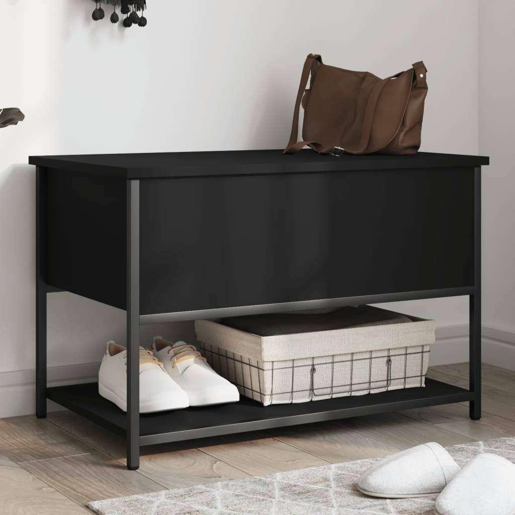 vidaXL Storage Bench Black 70×42.5×47 cm Engineered Wood