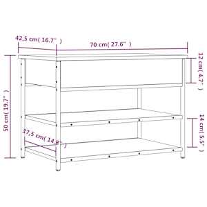 Lavice s botníkem kouřový dub 70x42,5x50 cm kompozitní dřevo - obrázek 12