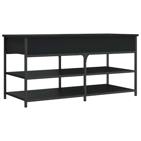 vidaXL jalatsipink, must, 100 x 42,5 x 50 cm, tehispuit
