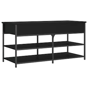 Lavice s botníkem černá 100 x 42,5 x 50 cm kompozitní dřevo - obrázek 9