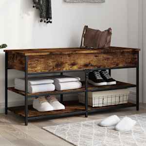 Klop za čevlje dimljen hrast 100x42,5x50 cm inženirski les