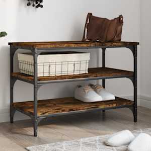 Lavice s botníkem kouřový dub 70x38,5x49 cm kompozitní dřevo - obrázek 1