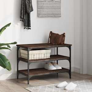 Lavice s botníkem hnědý dub 70 x 38,5 x 49 cm kompozitní dřevo - obrázek 3