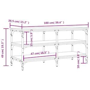 Lavice s botníkem kouřový dub 100x38,5x49 cm kompozitní dřevo - obrázek 10