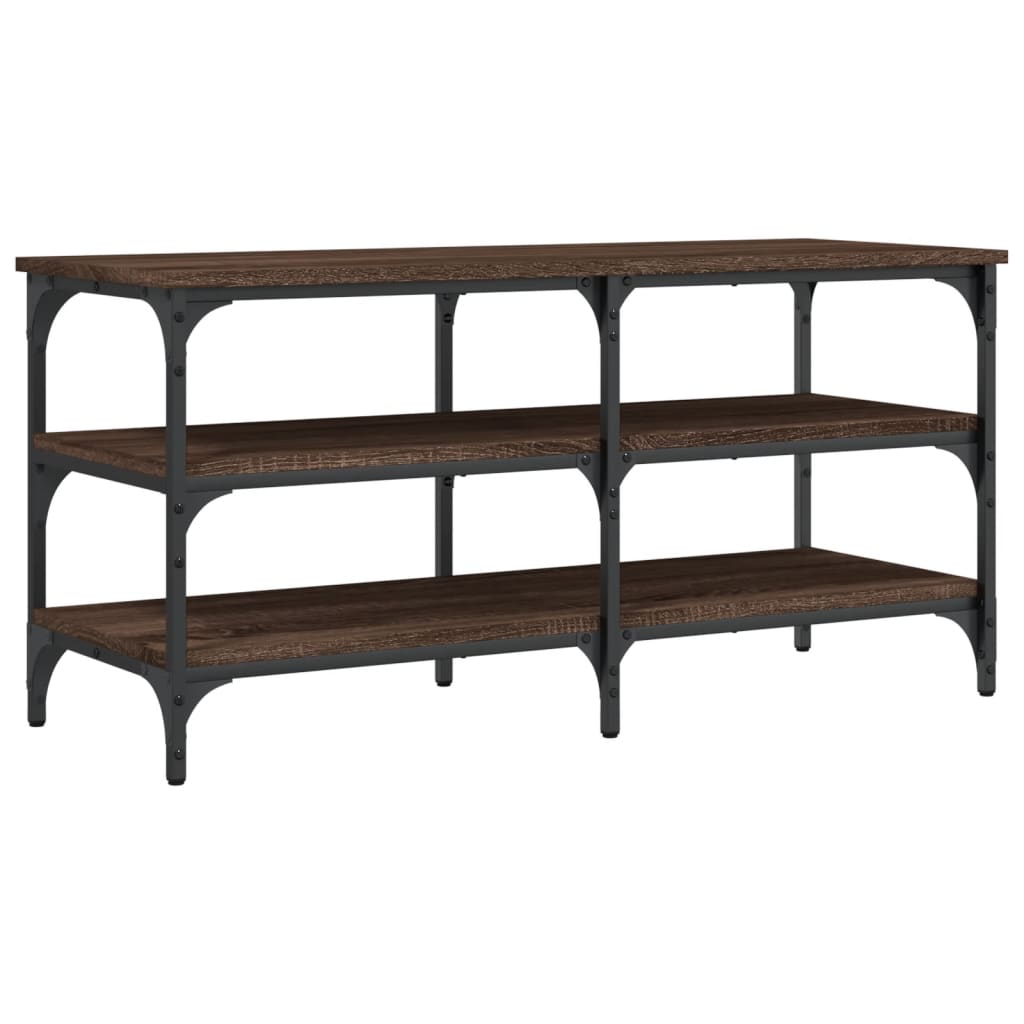 vidaXL Lavice s botníkem hnědý dub 100 x 38,5 x 49 cm kompozitní dřevo