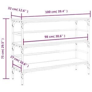 Konzolový stolek hnědý dub 100 x 32 x 75 cm kompozitní dřevo - obrázek 10