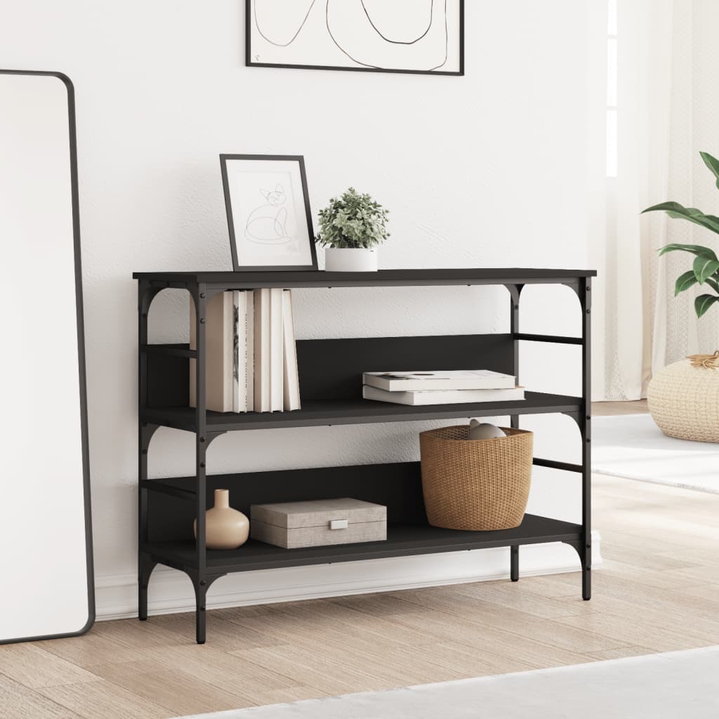 vidaXL Măsuță consolă, negru, 100x32x75 cm, lemn compozit