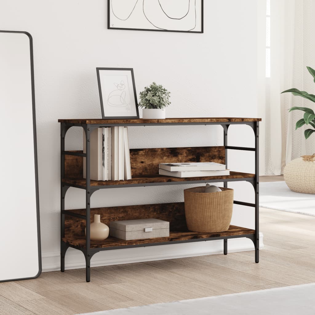 vidaXL Wandtafel 100x32x75 cm bewerkt hout gerookt eikenkleurig afbeelding
