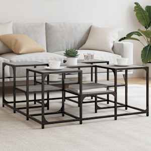 Klubska mizica siva sonoma 91x91x40 cm inženirski les