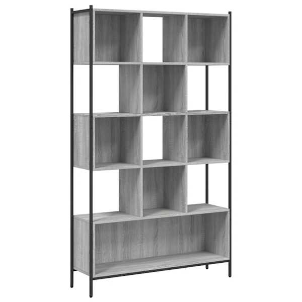 vidaXL raamatualus, hall Sonoma tamm, 102 x 28 x 172 cm, tehispuit