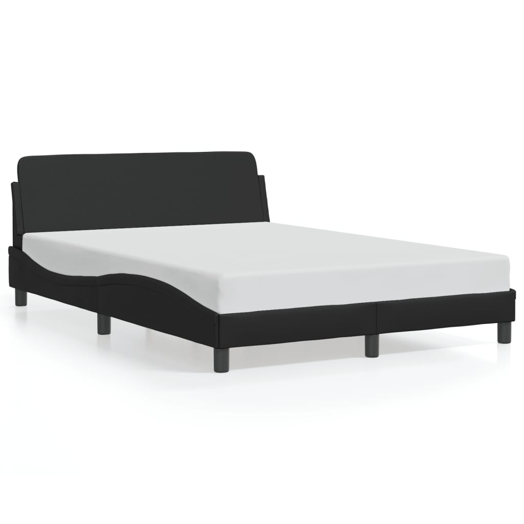 vidaXL Bed Frame without Mattress Black 53.9"x74.8" Faux Leather