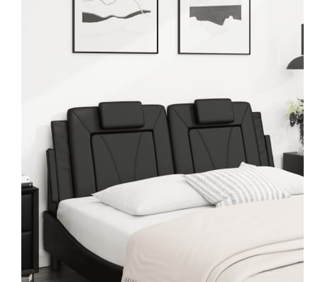 vidaXL Headboard Cushion "Viana" Black 137 cm Double Faux Leather
