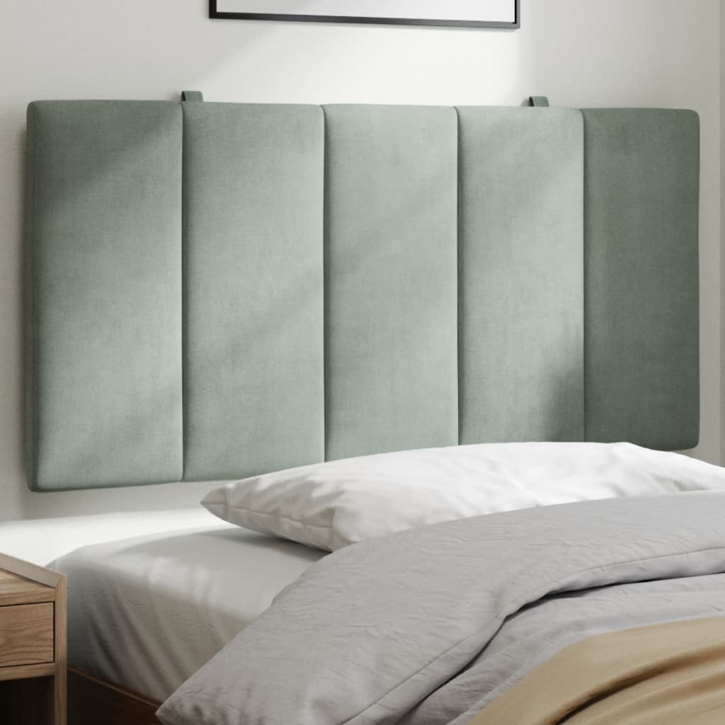 Headboard Cushion Light Grey Velvet (100% polyester) Tw...