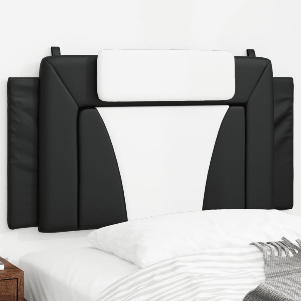 Headboard Cushion Black and White Faux leather 39.4 inc...