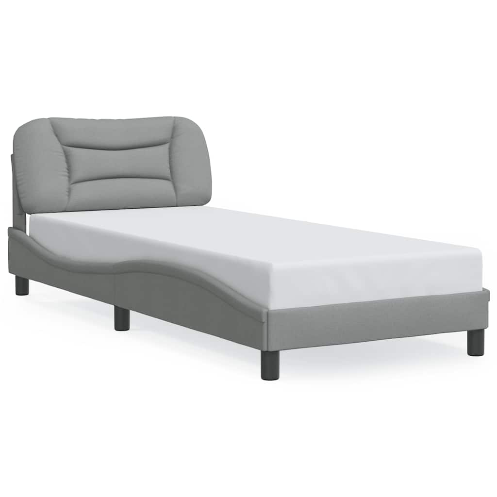 vidaXL Bedframe zonder matras "Hvar" 80x200 cm stof lichtgrijs grijs, foto 3