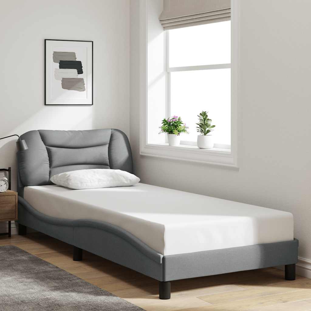 vidaXL sengeramme uden madras Hvar Lysegrå 80x200 cm Stof