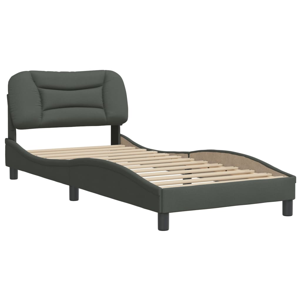 vidaXL Bedframe zonder matras 80x200 cm stof donkergrijs afbeelding