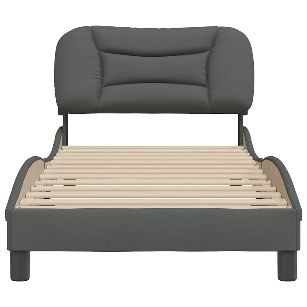 vidaXL Bedframe zonder matras "Hvar" 80x200 cm stof donkergrijs grijs, foto 4