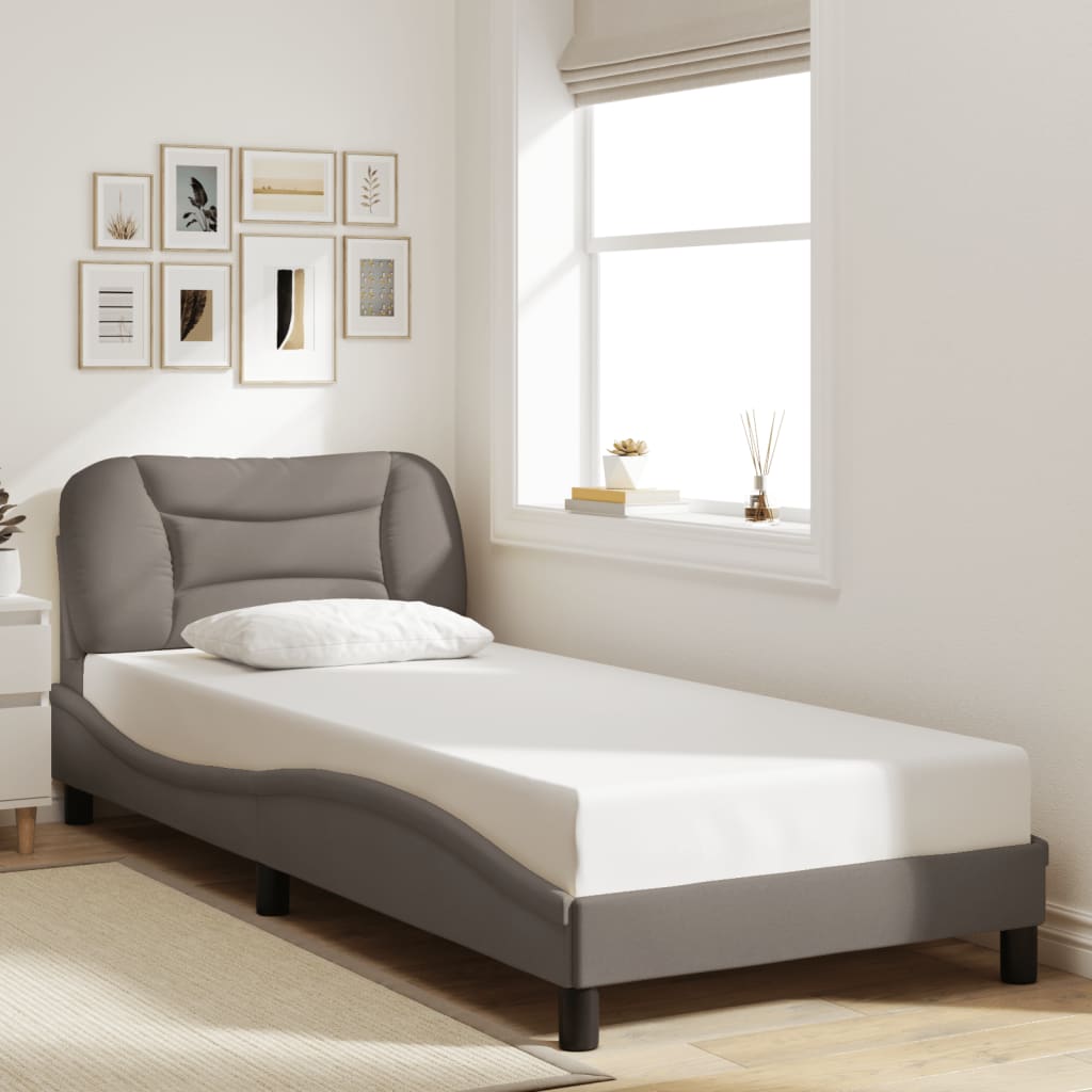 vidaXL Cadru de pat fără saltea Hvar Taupe 80x200 cm țesătură
