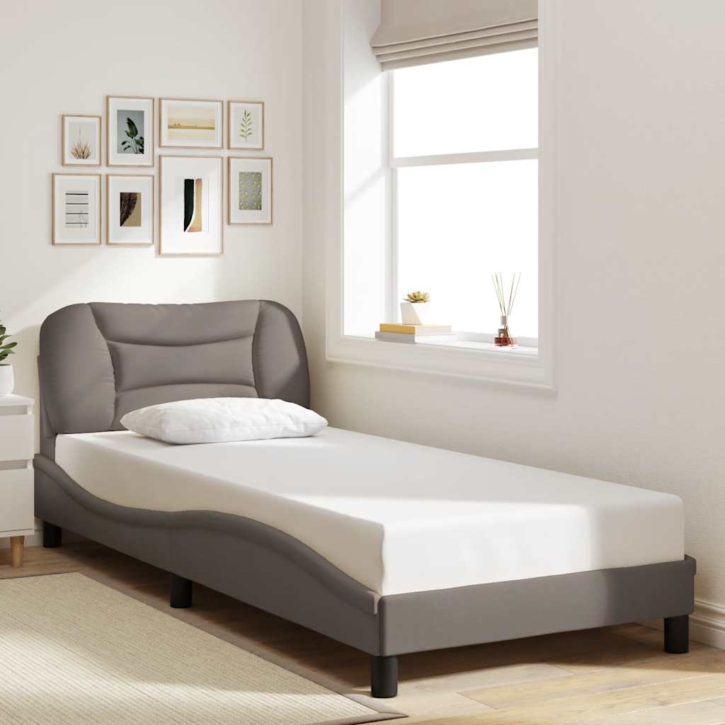 vidaXL sengeramme uden madras Hvar 80x200 cm stof gråbrun