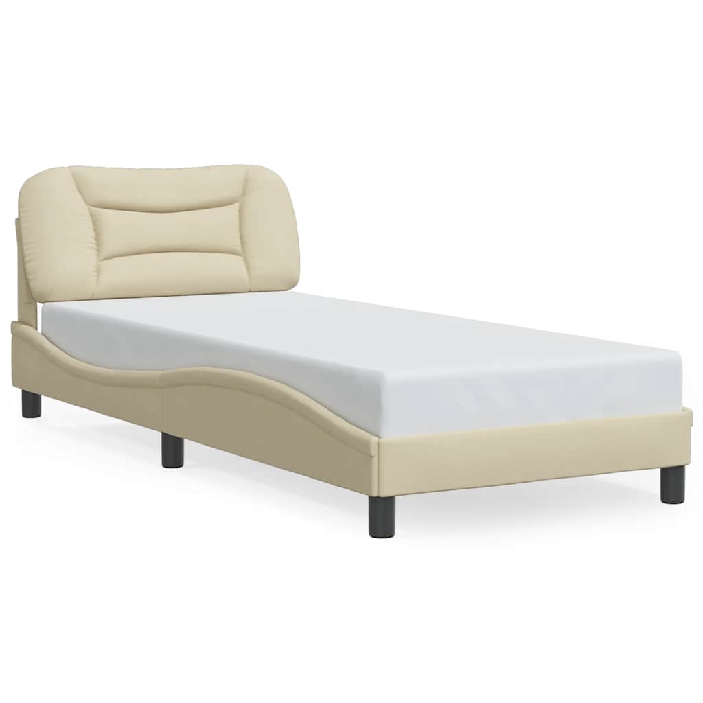 vidaXL Cadru de pat fără saltea Hvar cremă 80x200 cm țesătură
