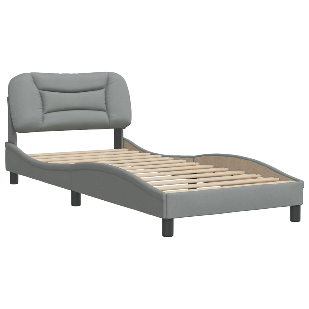 vidaXL Bedframe zonder matras 90x190 cm stof lichtgrijs afbeelding