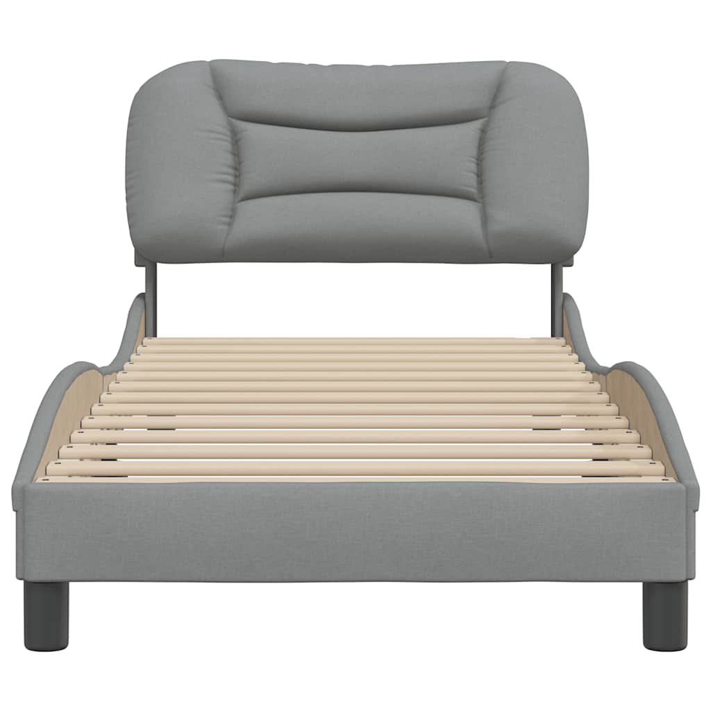 vidaXL Bedframe zonder matras "Hvar" 90x190 cm stof lichtgrijs grijs, foto 4